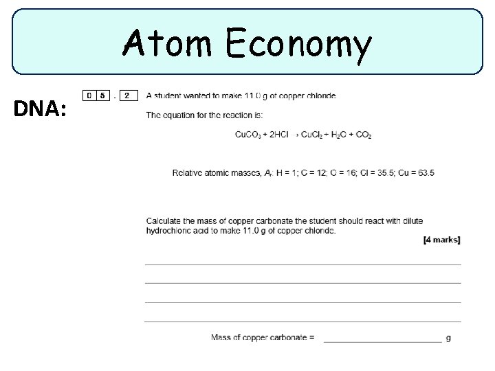 Atom Economy DNA: 