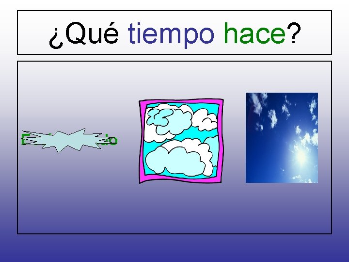 ¿Qué tiempo hace? Está nublado 