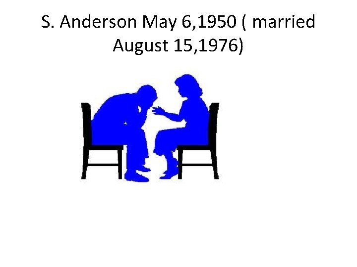 S. Anderson May 6, 1950 ( married August 15, 1976) 