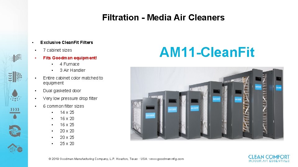 Filtration - Media Air Cleaners • Exclusive Clean. Fit Filters • 7 cabinet sizes
