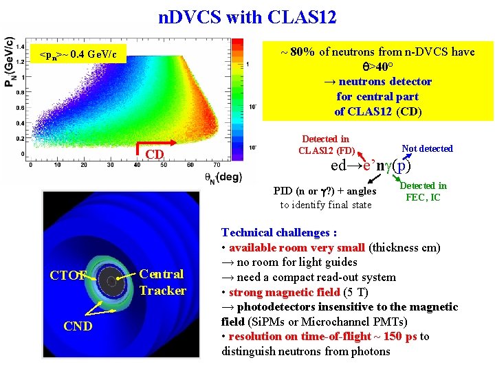 n. DVCS with CLAS 12 ~ 80% of neutrons from n-DVCS have q>40° →
