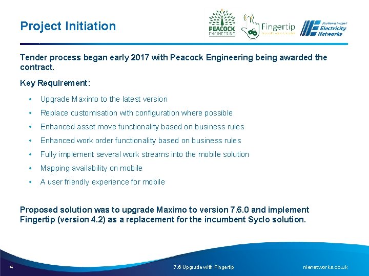 Project Initiation Tender process began early 2017 with Peacock Engineering being awarded the contract.