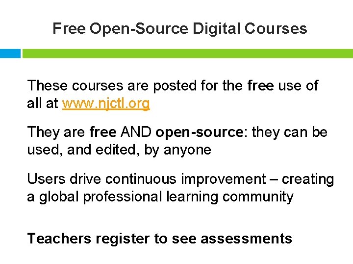 Free Open-Source Digital Courses These courses are posted for the free use of all