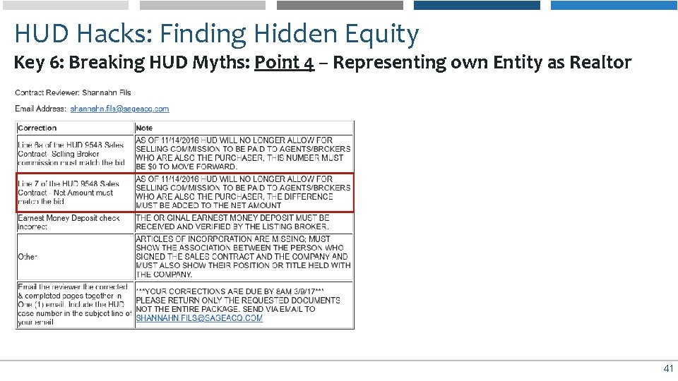 HUD Hacks: Finding Hidden Equity Key 6: Breaking HUD Myths: Point 4 – Representing