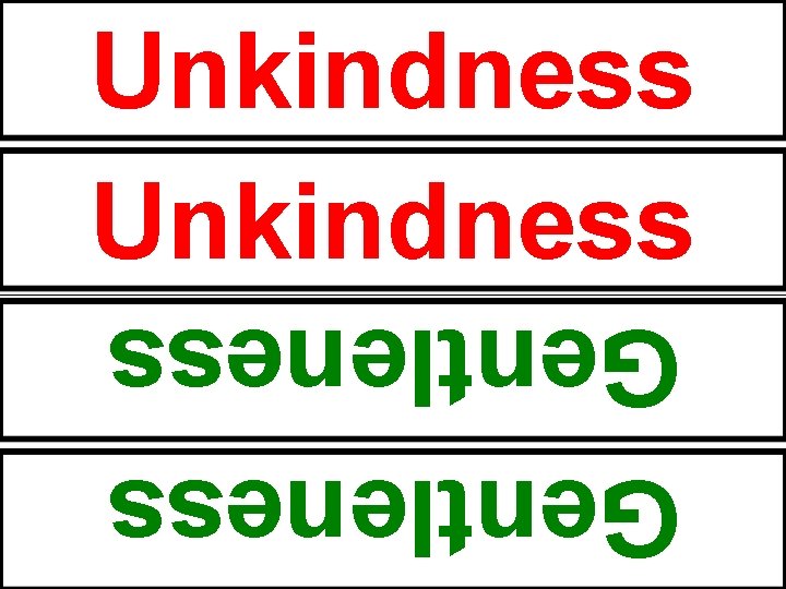 Unkindness Gentleness 