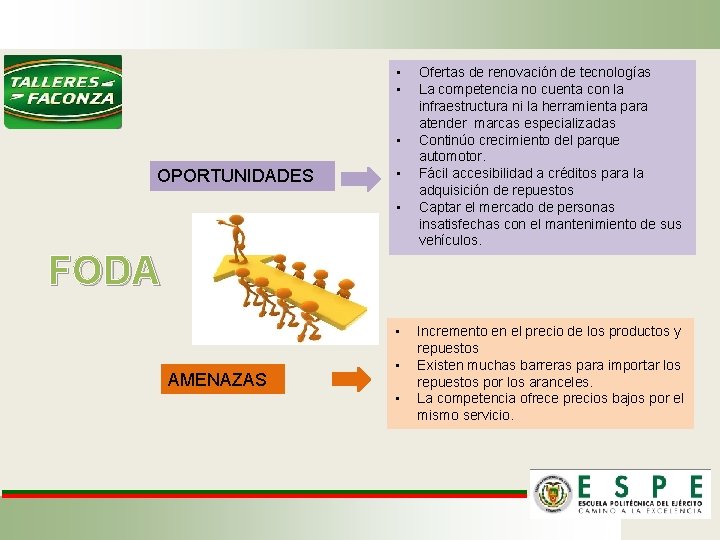  • • • OPORTUNIDADES • • FODA • AMENAZAS • • Ofertas de