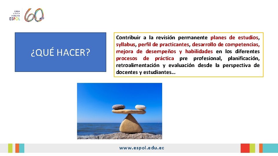 ¿QUÉ HACER? Contribuir a la revisión permanente planes de estudios, syllabus, perfil de practicantes, ¿QUÉ HACER? Contribuir a la revisión permanente planes de estudios, syllabus, perfil de practicantes,