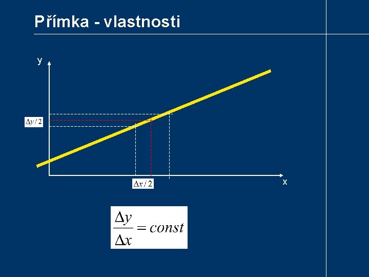 Přímka - vlastnosti y x 