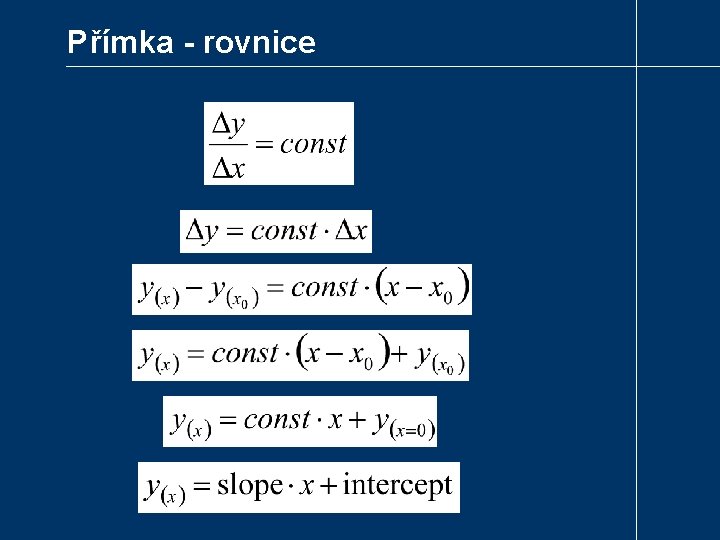 Přímka - rovnice 