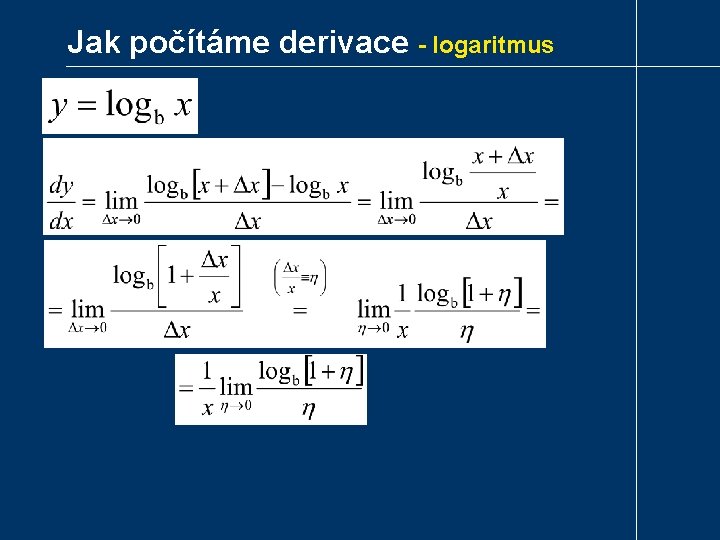 Jak počítáme derivace - logaritmus 