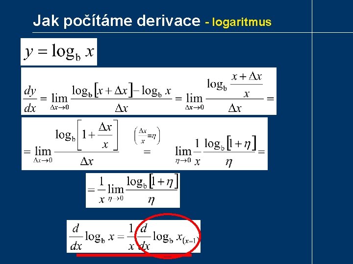 Jak počítáme derivace - logaritmus 