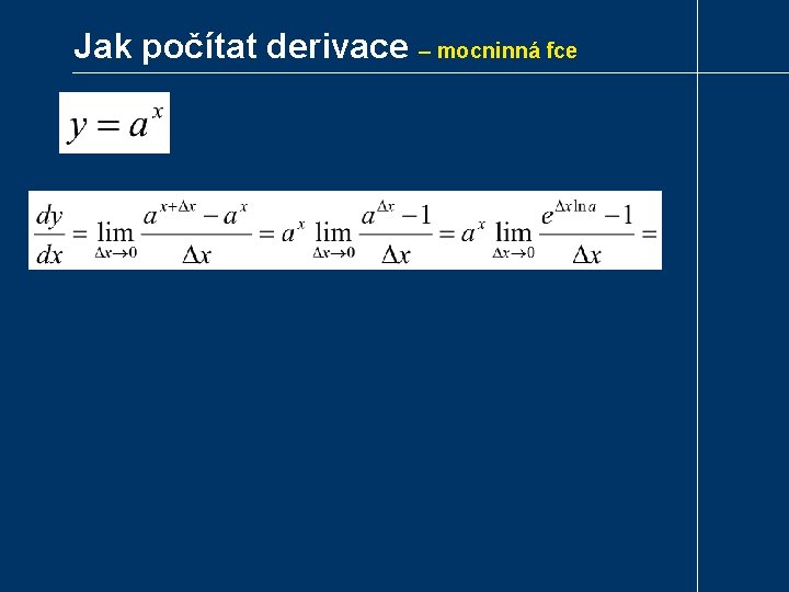 Jak počítat derivace – mocninná fce 