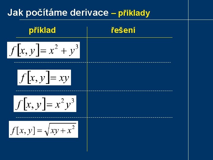 Jak počítáme derivace – příklady příklad řešení 