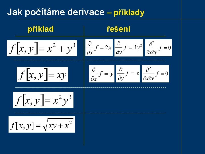 Jak počítáme derivace – příklady příklad řešení 