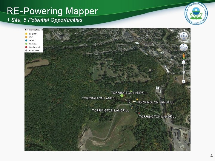 RE-Powering Mapper 1 Site, 5 Potential Opportunities 90 k. W PV installed Geothermal Heat