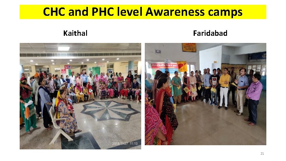 CHC and PHC level Awareness camps Kaithal Faridabad 21 