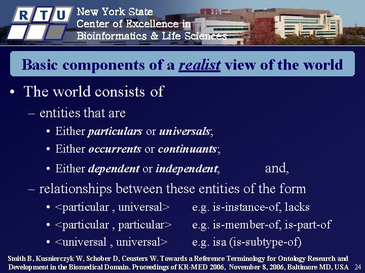 R T U New York State Center of Excellence in Bioinformatics & Life Sciences