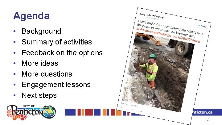 Agenda • • Background Summary of activities Feedback on the options More ideas More