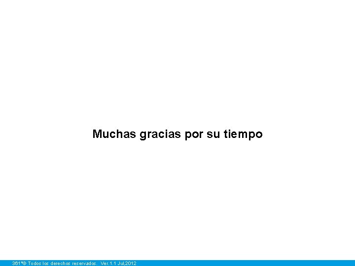 Muchas gracias por su tiempo 361°© Todos los derechos reservados. Ver. 1. 1 Jul,