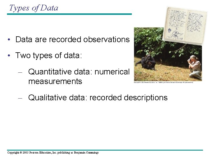 Types of Data • Data are recorded observations • Two types of data: –