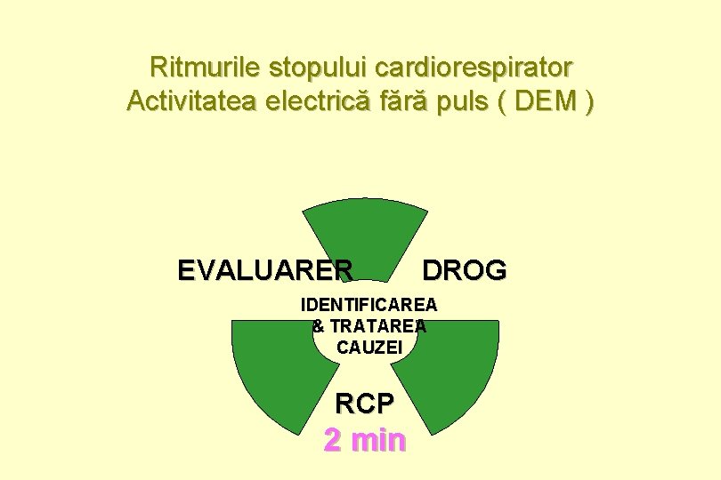 Ritmurile stopului cardiorespirator Activitatea electrică fără puls ( DEM ) EVALUARER DROG IDENTIFICAREA &