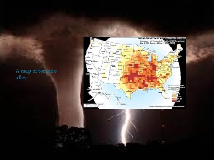 A map of tornado alley. 