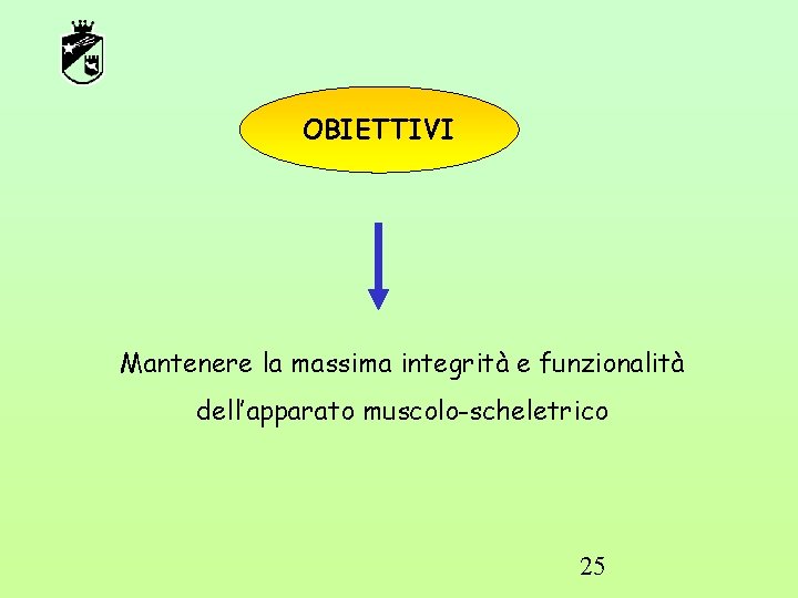 OBIETTIVI Mantenere la massima integrità e funzionalità dell’apparato muscolo-scheletrico 25 