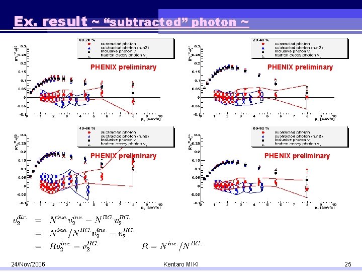 Ex. result ~ “subtracted” photon ~ PHENIX preliminary 24/Nov/2006 PHENIX preliminary Kentaro MIKI 25