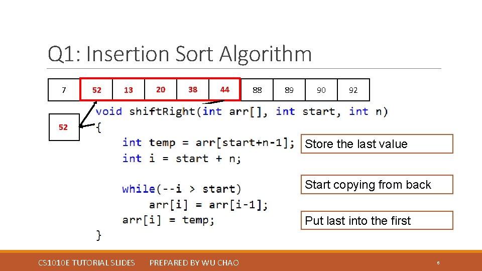 Tutorial 6 Array Problem Solving NUS SCHOOL OF