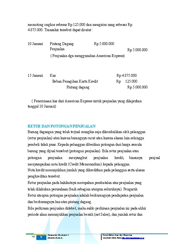 memotong ongkos sebesar Rp 125. 000 dan mengirim uang sebesar Rp 4. 875. 000.