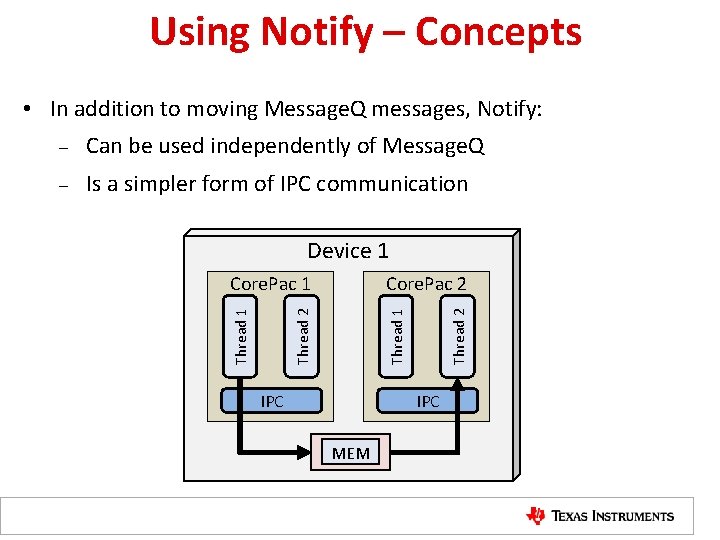 Using Notify – Concepts • In addition to moving Message. Q messages, Notify: –