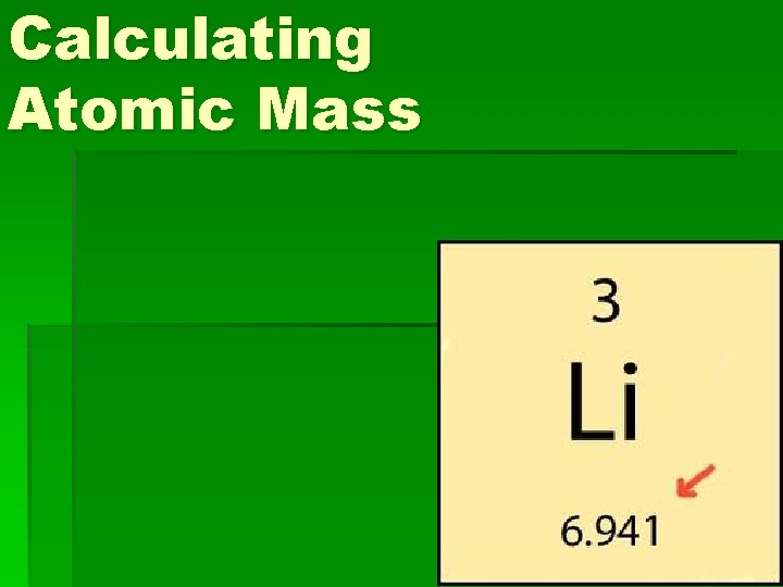 Calculating Atomic Mass 