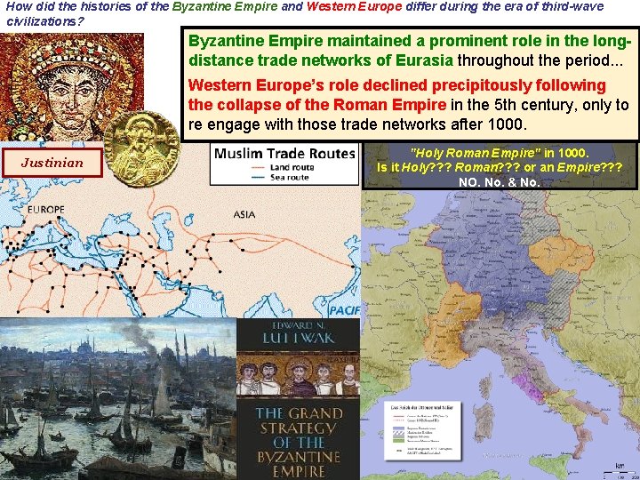 How did the histories of the Byzantine Empire and Western Europe differ during the