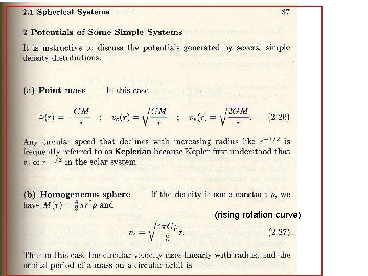 (rising rotation curve) 