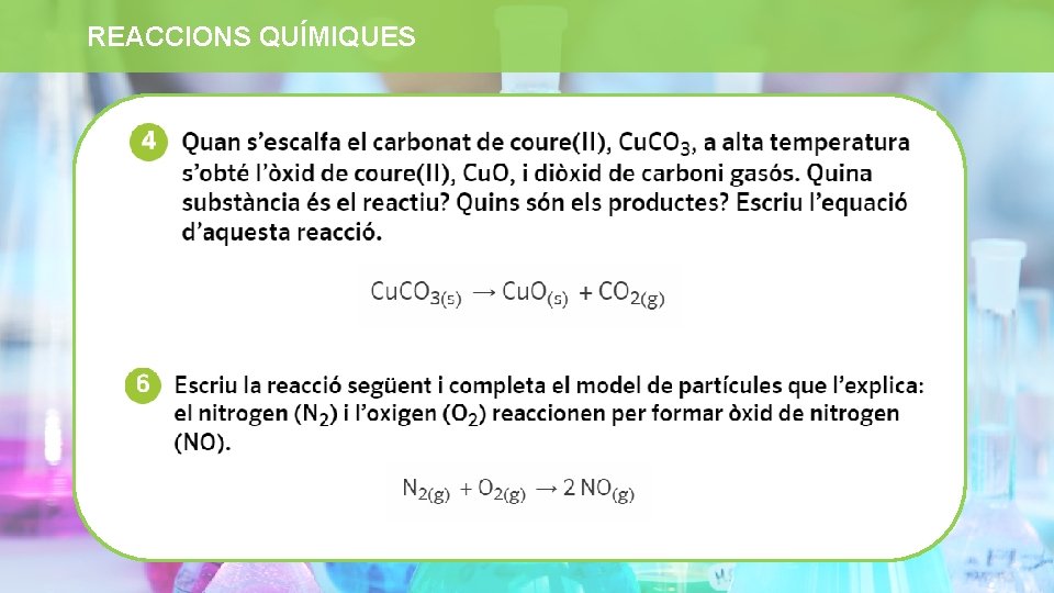 REACCIONS QUÍMIQUES 