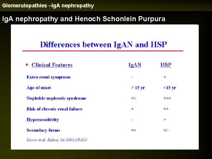 Glomerulopathies –Ig. A nephropathy and Henoch Schonlein Purpura 