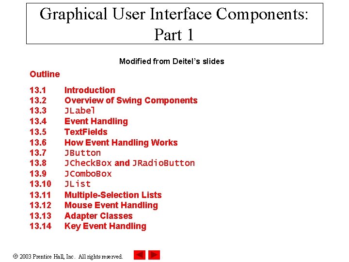 Graphical User Interface Components Part 1 Modified from