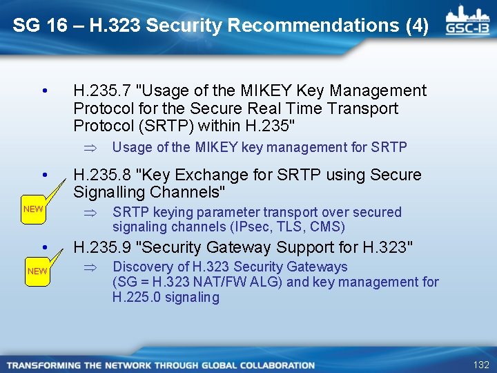 SG 16 – H. 323 Security Recommendations (4) • H. 235. 7 "Usage of
