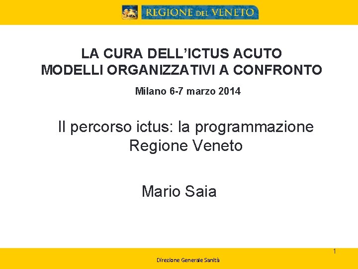 LA CURA DELL’ICTUS ACUTO MODELLI ORGANIZZATIVI A CONFRONTO Milano 6 -7 marzo 2014 Il