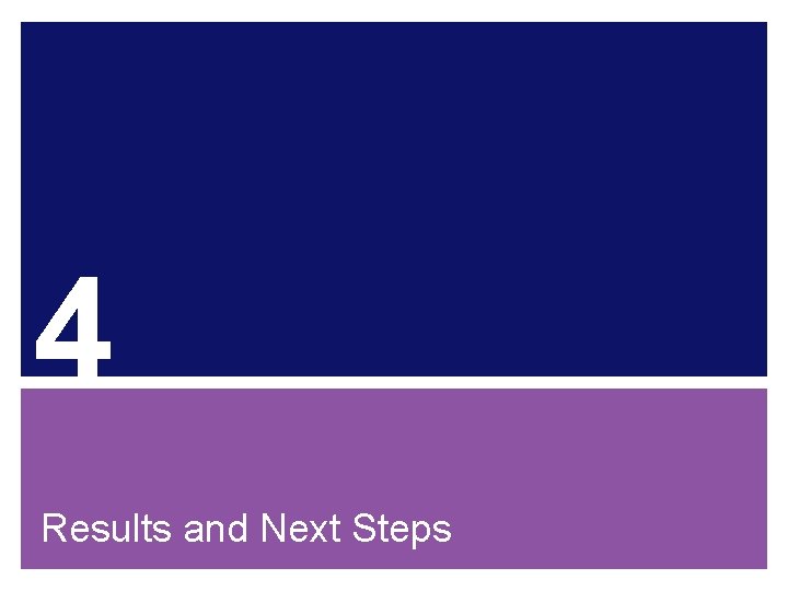 4 Results and Next Steps 