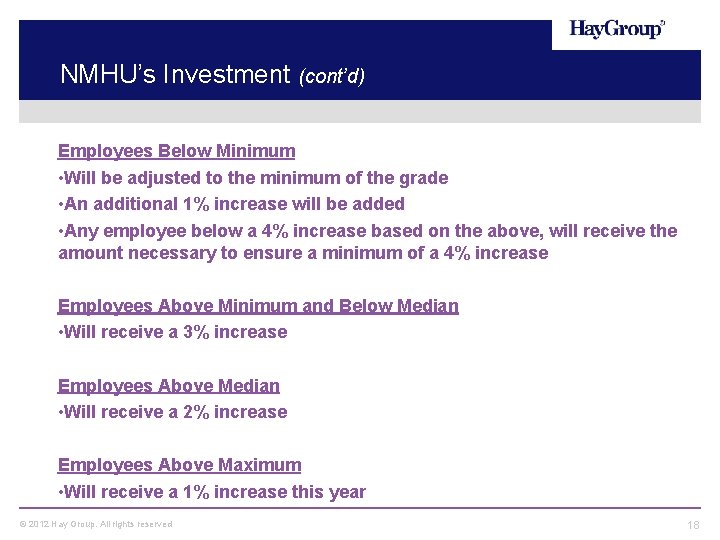 NMHU’s Investment (cont’d) Employees Below Minimum • Will be adjusted to the minimum of