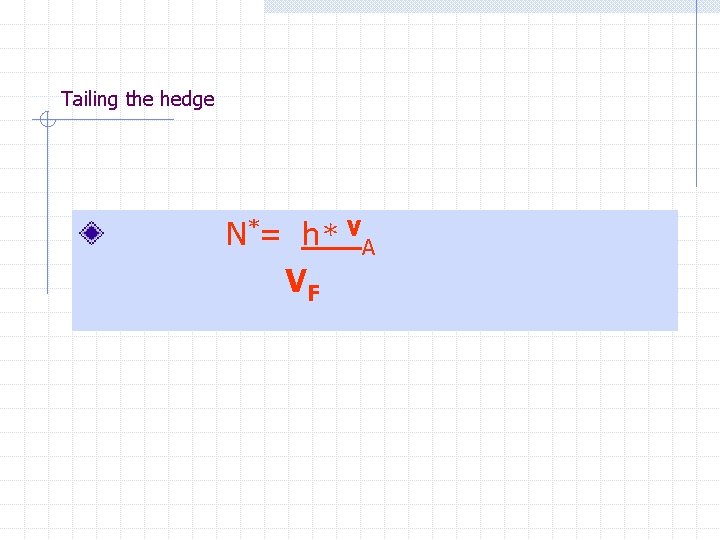 Tailing the hedge N *= h＊ VA VF 