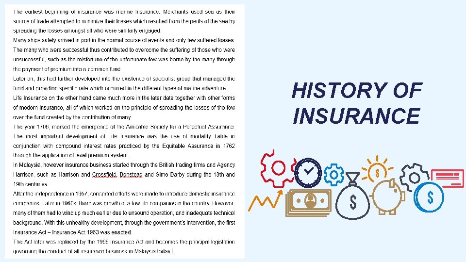 HISTORY OF INSURANCE 