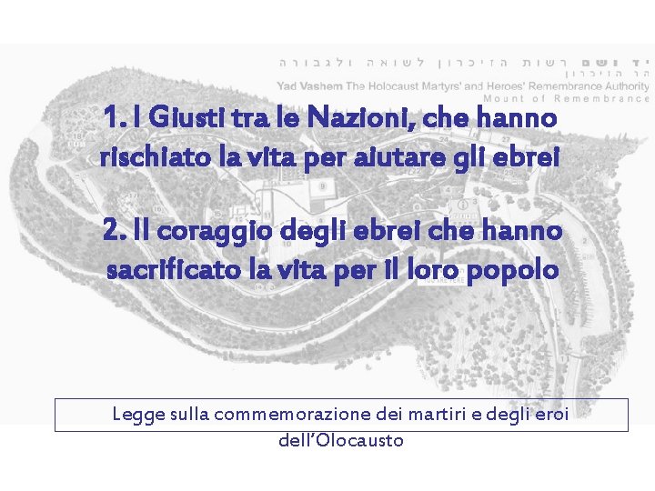 1. I Giusti tra le Nazioni, che hanno rischiato la vita per aiutare gli