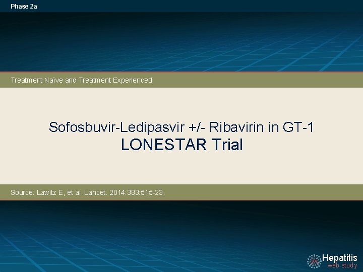 Phase 2 a Treatment Naïve and Treatment Experienced Sofosbuvir-Ledipasvir +/- Ribavirin in GT-1 LONESTAR