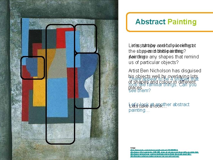 Abstract Painting Lines, start Let’s shape by carefully and colour looking reflectat the cups