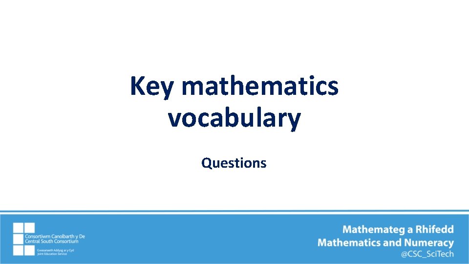Key mathematics vocabulary Questions 