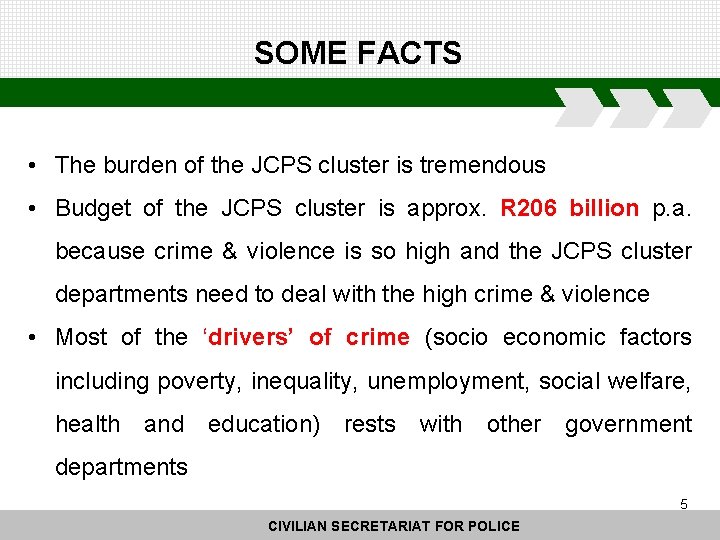 SOME FACTS • The burden of the JCPS cluster is tremendous • Budget of