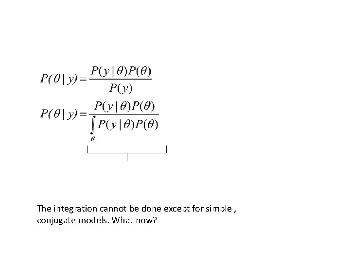 The integration cannot be done except for simple , conjugate models. What now? 