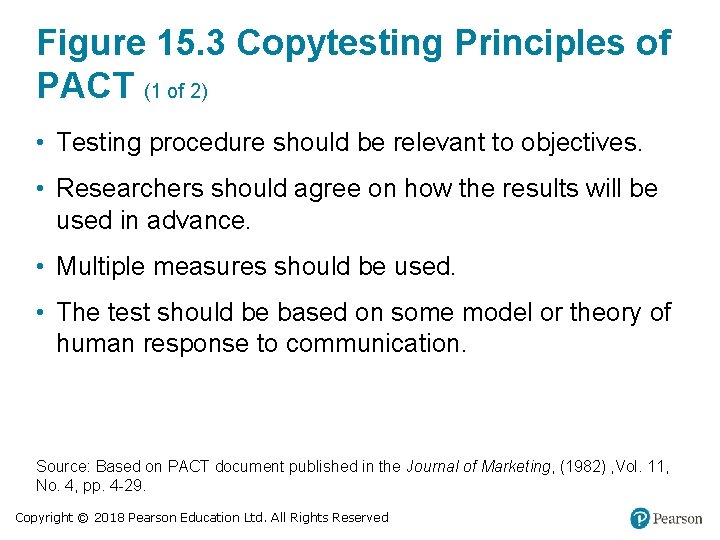 Figure 15. 3 Copytesting Principles of PACT (1 of 2) • Testing procedure should